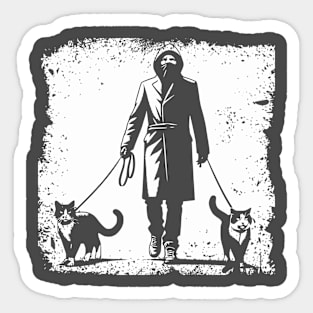 Walking the Kitties Sticker